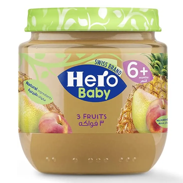 Hero Baby 3 fruits Jar|6+ Months|125 gm