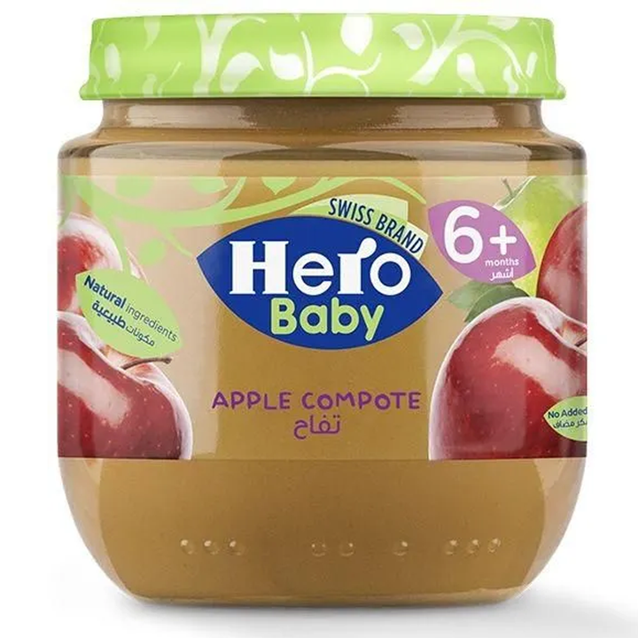 Hero Baby Apple Compote Jar, 6+ Months - 125 gm