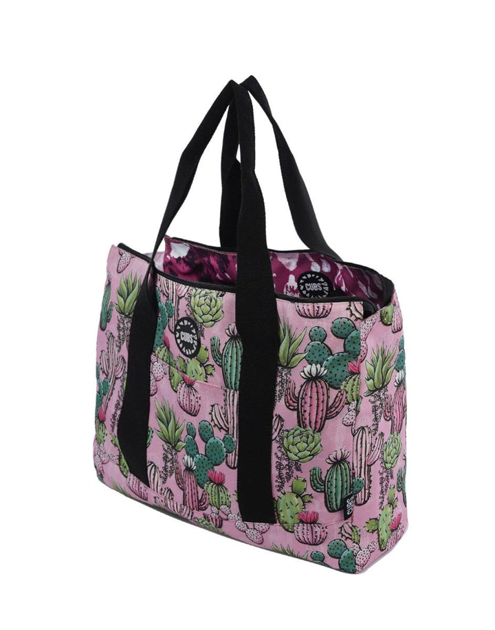Cubs Cacti and Burgendy Women Double Faced Tote Bag