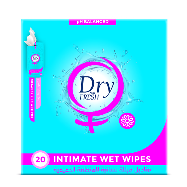 Dry Fresh Chamomile & Flowers Intimate Feminine Wipes|20 wipes