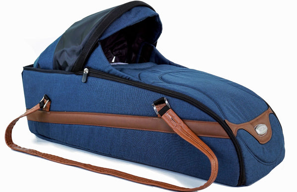 Petit Bebe Premium Carry Cot - Blue and Havan