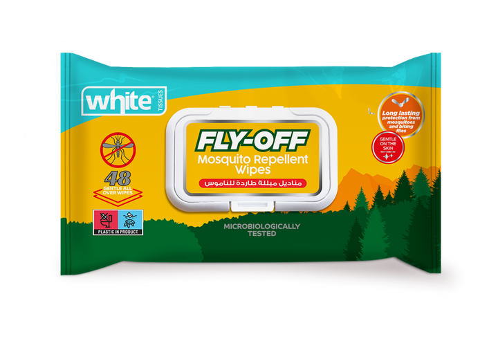 White Fly-Off Mosquito Repellent Wipes | 54 Wipes