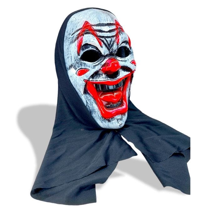 Scary Clown Face Mask with Head Cover