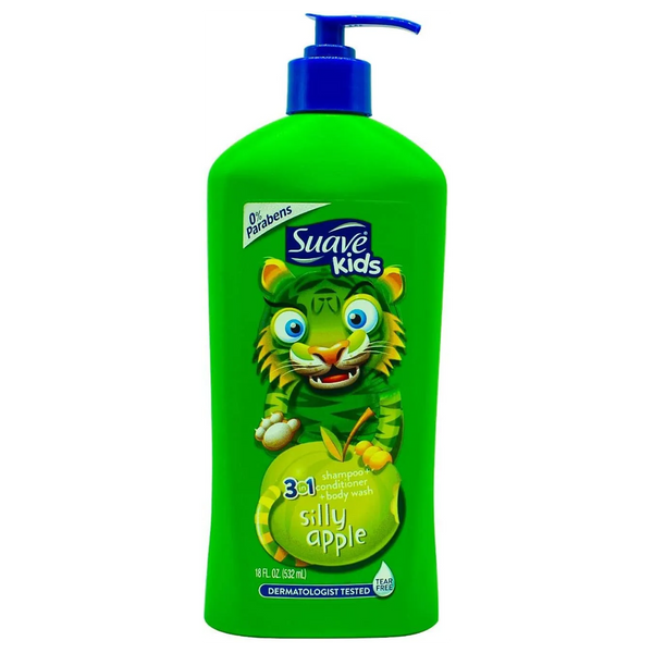 Suave Kids Silly Apple Shampoo, Conditioner, Body Wash - 532 ml