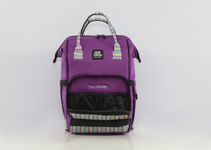 Uni-Baby Striped Diaper Bag - Purple
