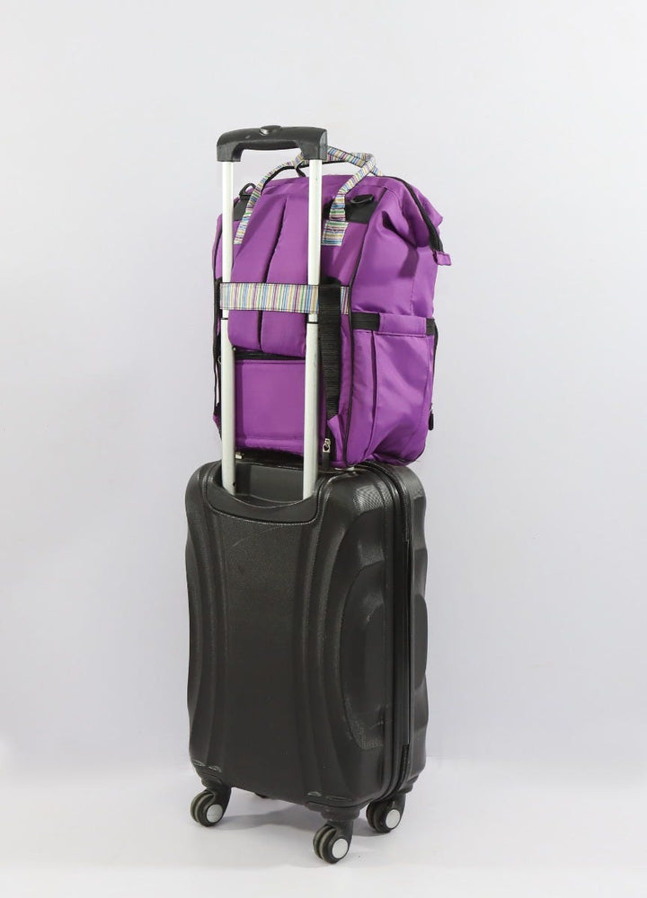 Uni-Baby Striped Diaper Bag - Purple