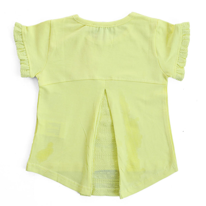 Junior Girls Yellow Printed Doll Summer T-Shirt