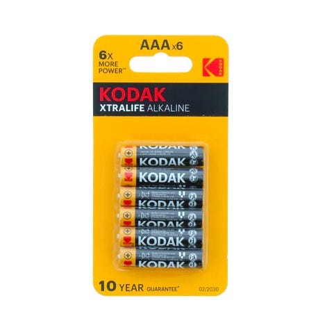 Kodak Xtralife Alkaline AAA Batteries - 6 Pieces
