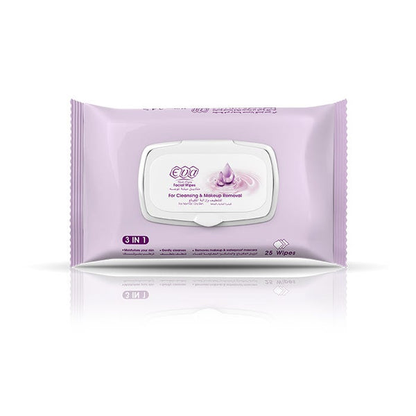 Eva Skin Care Cleansing & Makeup Remover Facial Wipes for Normal & Dry Skin | 25 Wipes