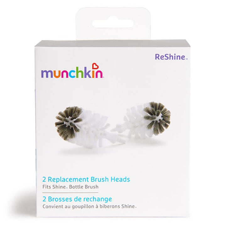 Munchkin Reshine Replacement Brush Heads, 2 Pieces