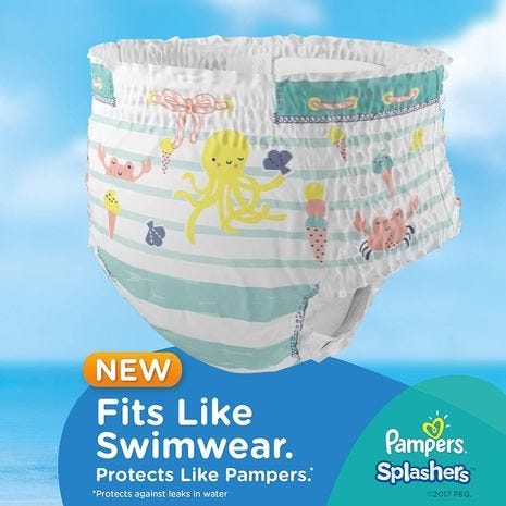 Pampers Splashers Swim Pants - Size 5-6 - 14+ KG - 10 Diapers