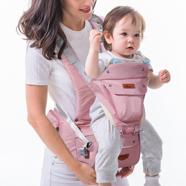 Sunveno Ergonomic Hip Seat Jeans Baby Carrier- Pink