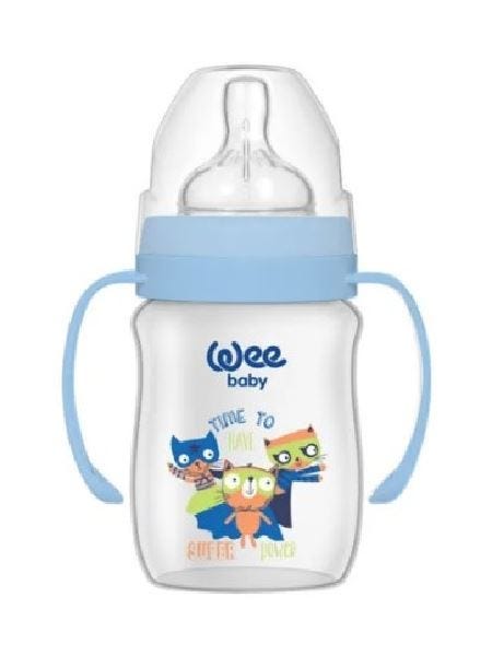 Wee Baby Super Power Feeding Bottle with Grip, 150 ml - Blue