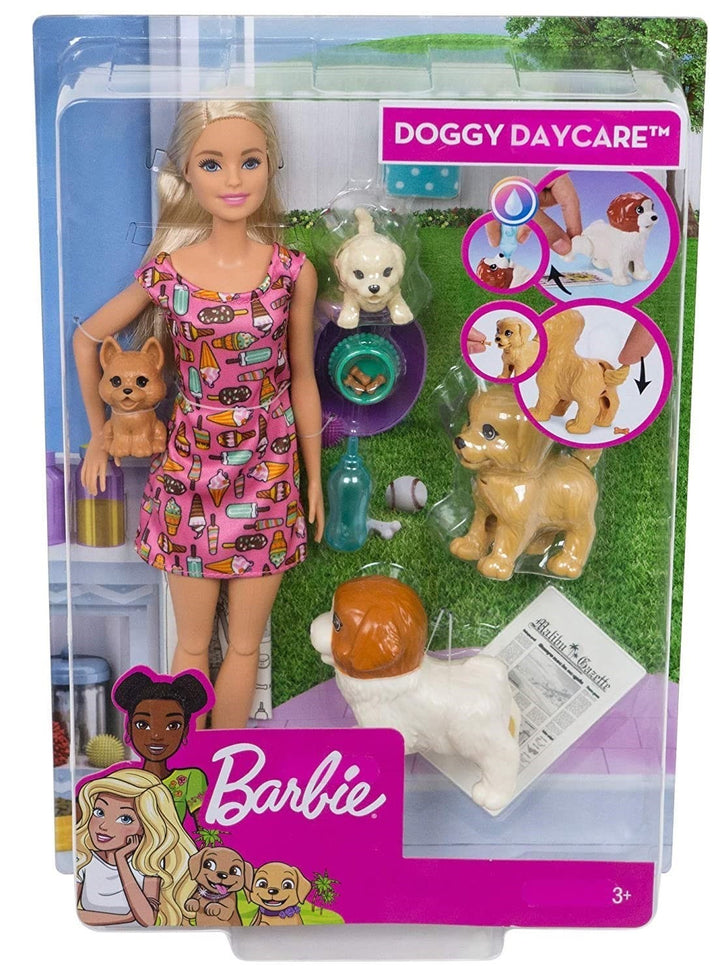 Barbie Doggy Daycare Doll and Pets - Blonde