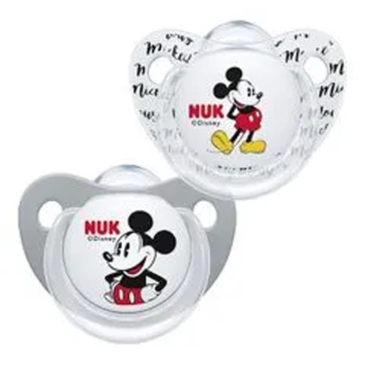 NUK Micky and Minnie Silicone Pacifier - 6+ Months - 2 Pieces