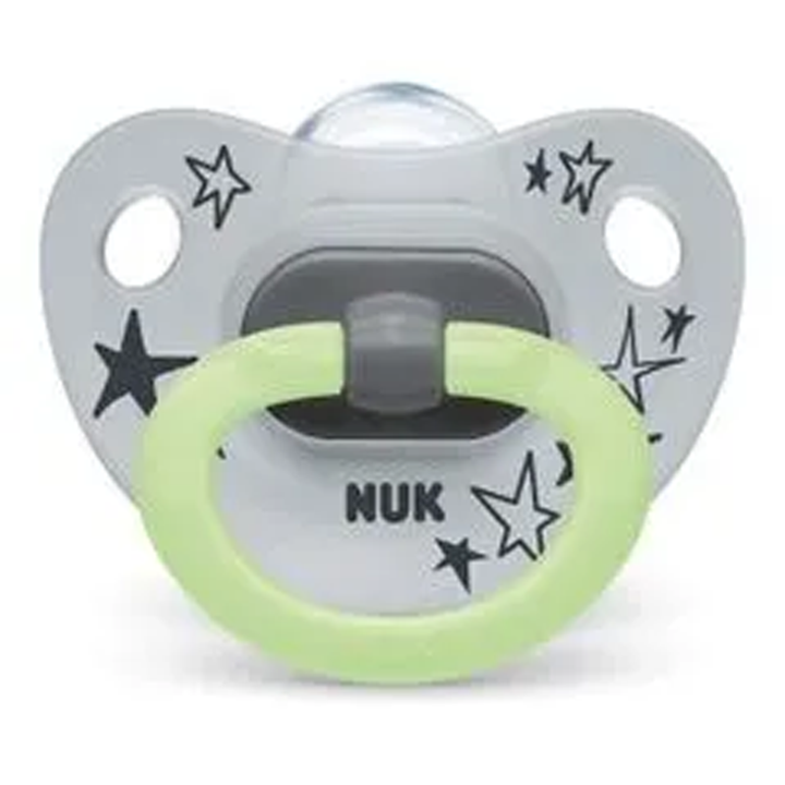 NUK Happy Night Stars Silicone Glow Pacifier - 6+ Months