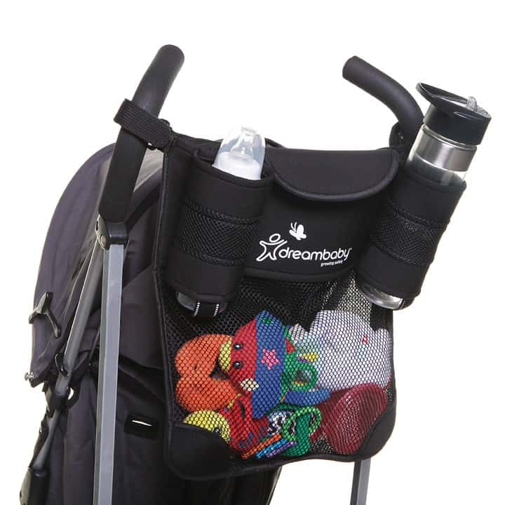 Dreambaby Stroller Organiser with Cup Holder - Black