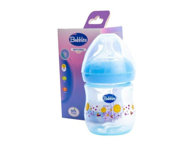 Bubbles Natural Baby Feeding Bottle|150 ml| Blue