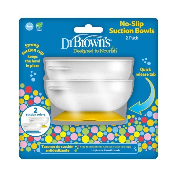 Dr. Brown's No Slip Suction Bowl | 2 Plates