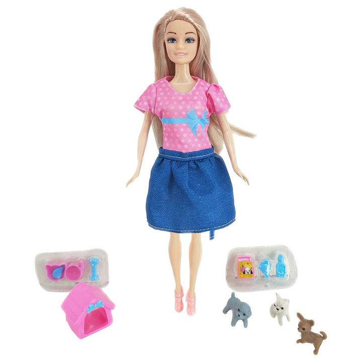 Elissa Home Fashion Doll with Pets Style I | 11.5 inches