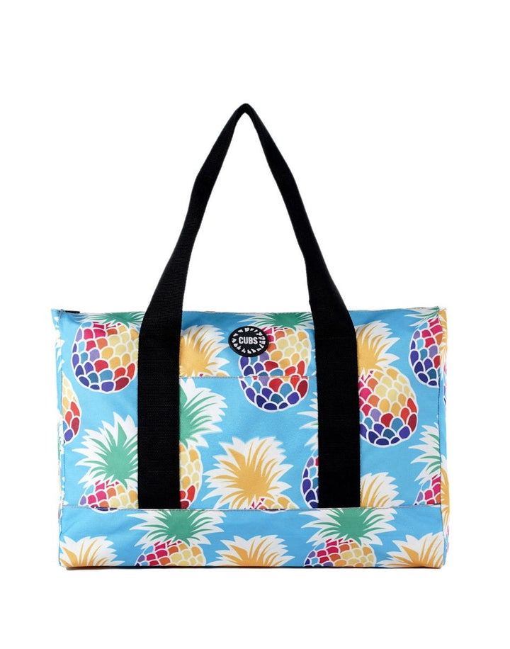Cubs Turquoise Pineapple and Bright Women Double Faced Tote Bag